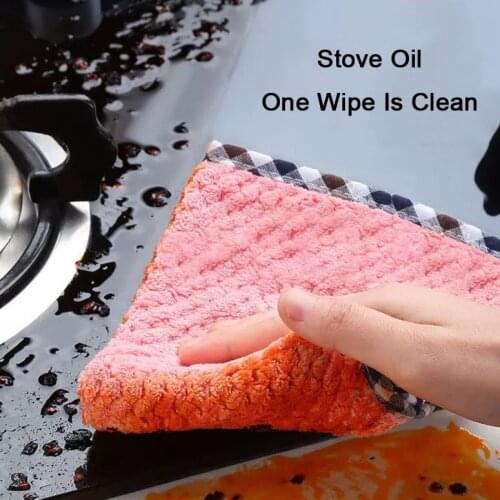 5 Pieces Of 25*25 Large Size Dishcloth Kitchen Cleaning Cloth Strong Absorbent Non-Oil Cleaning Cloth Kitchen Cleaning Tools