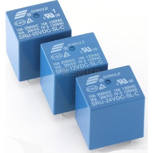 5PCS/lot Relay SRU-05VDC-SL-C SRU-12VDC-SL-C SRU-24VDC-SL-C T70 15A 5PIN