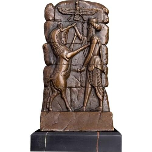 ArtsHom DS-376 Bronze Abstract Relief desk Decoration Figurine Festival Decor Decorative Bronze Wall Plaque