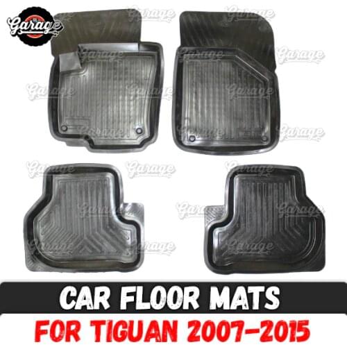 Car floor mats for case for Volkswagen Tiguan 2007-2015 rubber 1 set / 4 pcs or 2 pcs accessories protect of carpet decoration