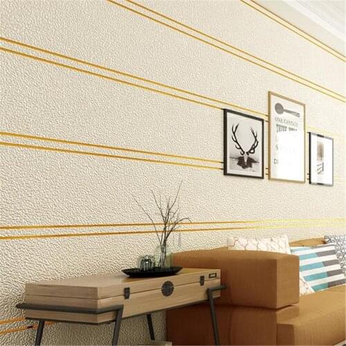 Beibehang Modern minimalist marble striped wallpaper High-end warm bedroom living room TV background villa 3D deerskin wallpaper