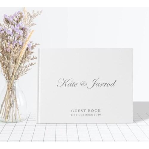 White Theme Wedding Decoration Personalized Guest Book Alternatives Guest Sign Album Custom Guest Book for Engagement Party