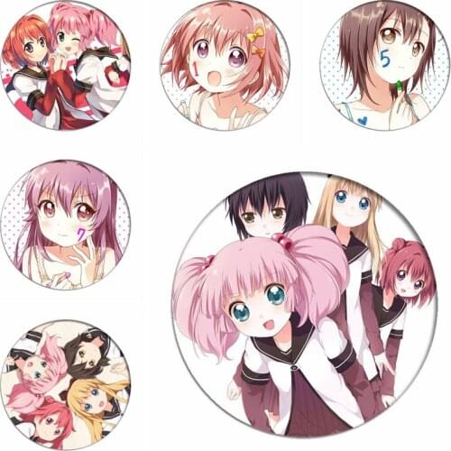 Yuru Yuri Cosplay Backpack Badges Akaza Akari Brooch Pins Anime Toshinou Kyouko Funami Yui Collection Badge for Clothes