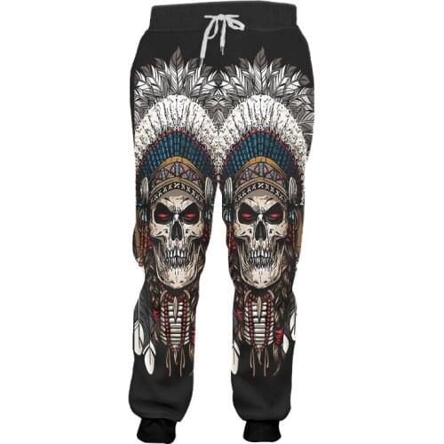 IFPD EU Size 3D Printed Indians Skull Jogger Pants Mens Quality Terror Sport Pants Hip Hop Harajuku Casual Trousers Drop Ship
