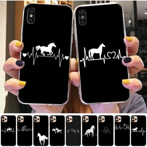 TOPLBPCS Horse Pony Horse Heartbeat Phone Case for iPhone 8 7 6 6S Plus X 5S SE 2020 XR 11 12 pro XS MAX