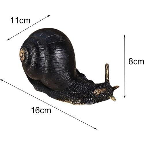 Black Resin Snail Decorative Home Ornament Sculpture Animal Statues Gift