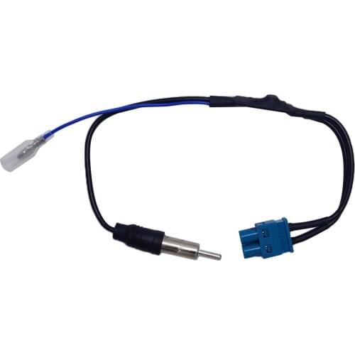 Dual Twin Male Fakra to DIN Male AM/FM Radio Antenna Adapter