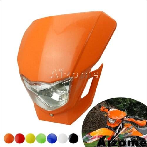 Orange Motorcycle Headlight Fairing Plastic Dirt Pit Bike Motocross Headlamp For Honda Yamaha Suzuki Kawasaki MX SX XC EXC