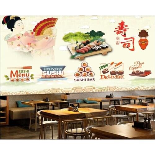Beibehang behang Retro style Korean cuisine catering tooling background wall decoration painting wallpaper for walls in rolls