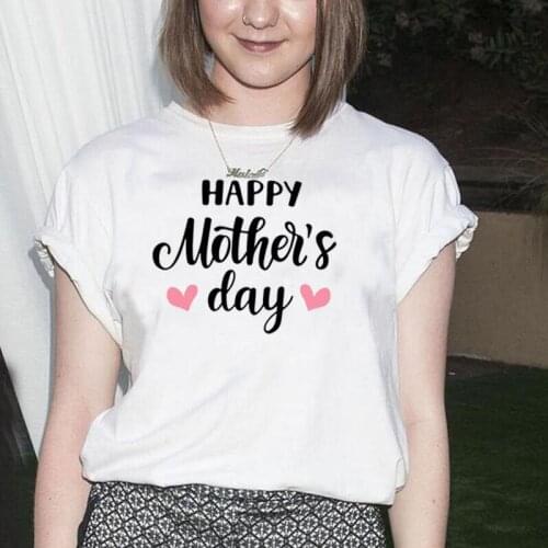 Summer Fashion Tee Shirt Femme Fashion Happy Mothers Day Wife Mama Print T Shirt Women Tops Cotton Casual Tshirt Camiseta Mujer