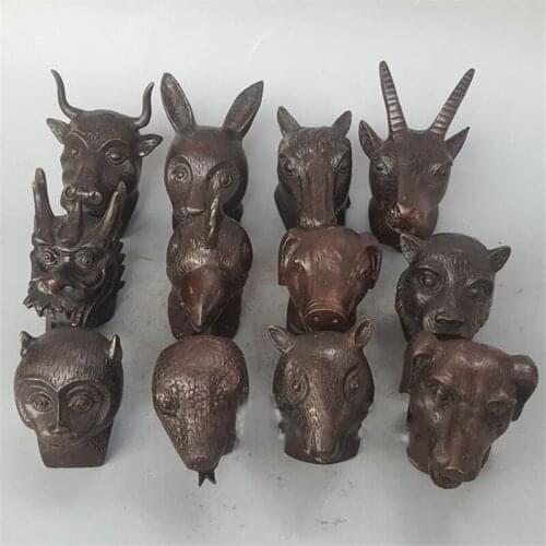 Chinese-style Pure Copper Twelve Beasts First Round Mingyuan Belongs To The Phase 12 Zodiac Is A Phase Copper Ornaments