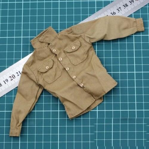 Collection 1/6 Scale World War II U.S. Army Shirts Khaki Male Soldier Clothing model action figure toys