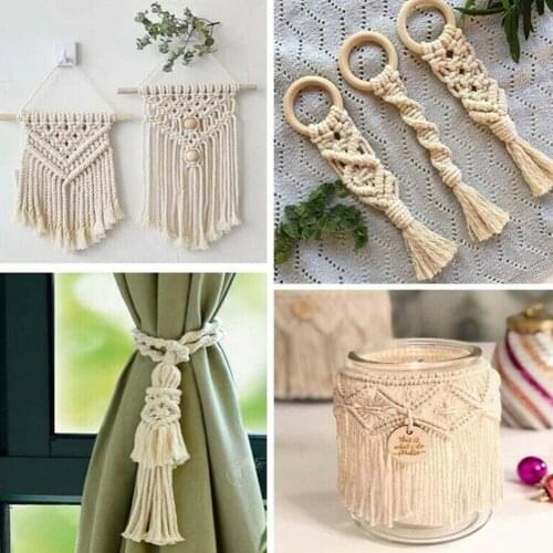 Plant Hanger Set Hanging Planter Basket Flower Pot Holder Non Slip Cup Mat Cotton Net Woven Bags Weave Gardening Decoration