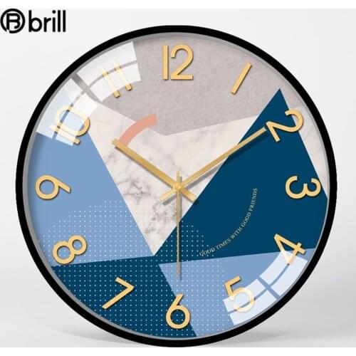 Creative Wall Watch Clock Mechanism Kitchen Clocks Large Modern Wall Clock Metal Living Room Geometry Pattern Gift Office Decor