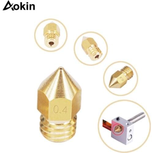 5pcs/lot V5 V6 Brass Nozzle For 3D Printer 0.2/0.3/0.4/0.5/0.6/0.8/1.0 mm Copper Threaded Extruder 3d printer Parts 1.75mm 3.0mm