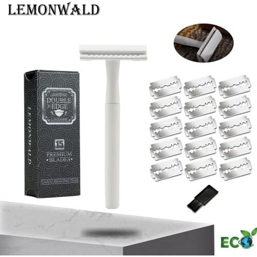 Lemonwald Green Environmental Protection Metal Double-Edged Razor Can Be Used By Both Men And Women The Best Gift For Friends