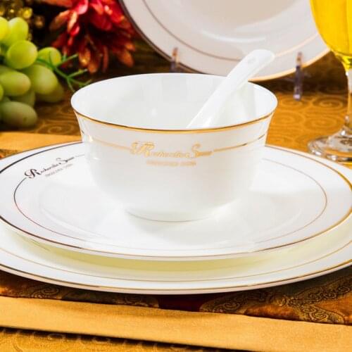 Separately plate and bowl jingdezhen ceramics chinese dishes посуда Soup Bowl Salad Noodles Bowl Plate Dinnerware Sets Tableware