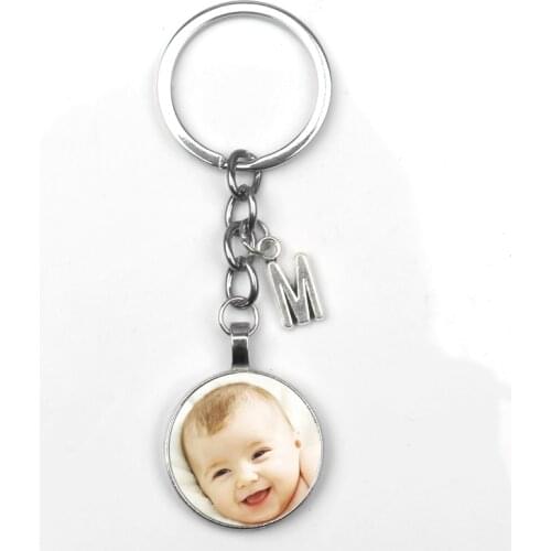 Personalizeds pendant Photo Baby Child Dad Family Portrait Keychain Mom Brother Heart shaped Grandparents Private member Custom