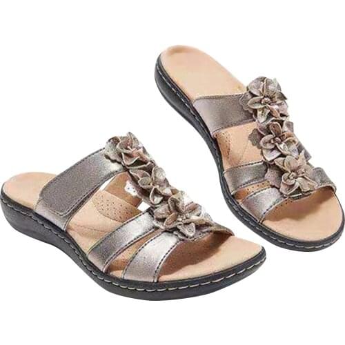 2021 Flower Ladiess Sandals Women Lace-up Closed Toe Comfortable Slip On Ethnic Style Shoes For Women 2021 sandalias sapatos