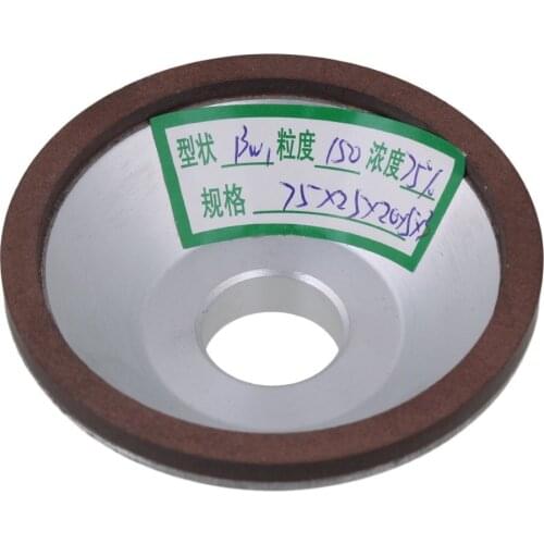 75x25x20x5mm Cup Bowl Shape Silver Diamond Aluminum Resin Grinder Grinding Wheel Cutter Grinder Tool with 150# Grit