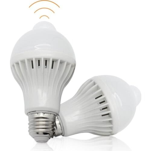 E27 LED Light Bulb PIR Motion Sensor Lamp AC220V 5W 7W 9W Auto Smart Led PIR Infrared Body Sound Light Motion Sensor Light