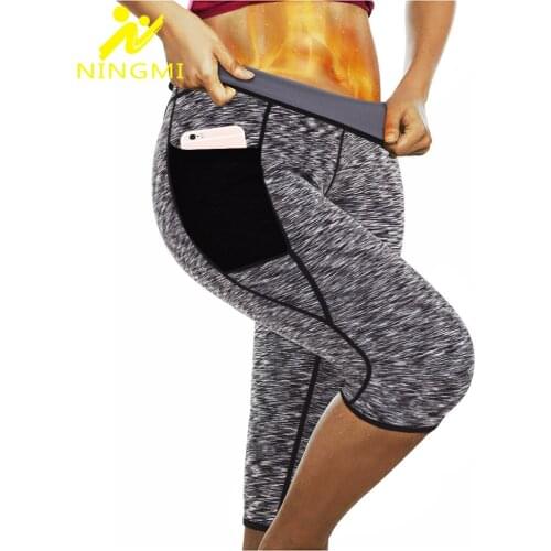 NINGMI Slimming Pants Waist Trainer Tummy Control Panties Women Neoprene Sauna Body Shaper Sport Legging Trouser Short Shapewear