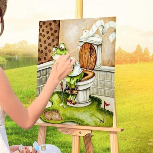Toilet Monkey Fat Lady DIY Paint By Numbers Set Acrylic Paints 40*50 Boards By Numbers Decoration Crafts Adults Drawing