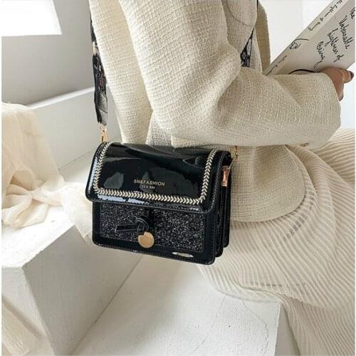 Women Shoulder Bags Mini 2020 New Trend Luxury Brand Leather Sequin Satchels Fashion Vintage Elegant Party Messenger Crossbody