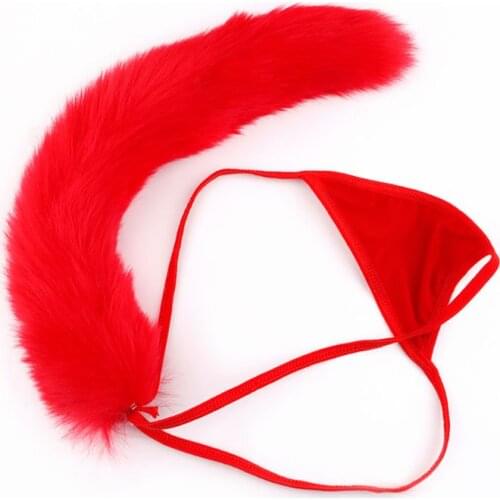 Women Sexy Thong Pantie Cute Rabbit Tail G-String Bikini T-Back Cosplay