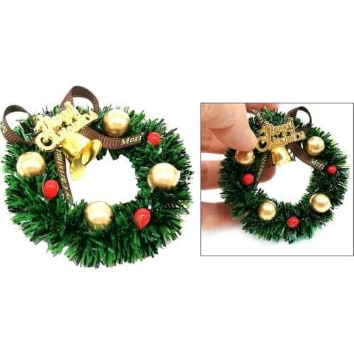 1:12 Dollhouse Miniature Christmas Wreath Decorations Door Wall Room House Ornaments Merry Christmas Garland