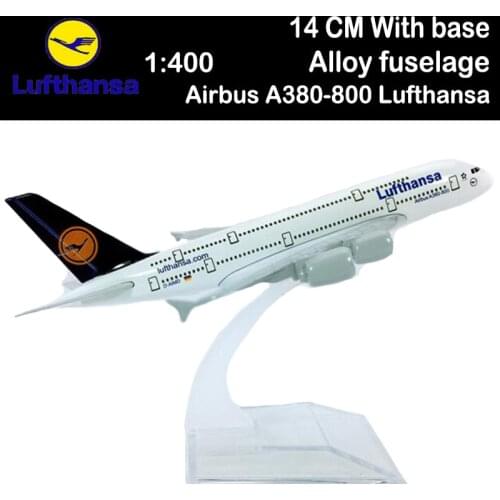 14CM 1:400 Airbus A380-800 Model Lufthansa Airplane W Base Alloy Aircraft Plane Airliner Display Toys Collection Adult Souvenirs
