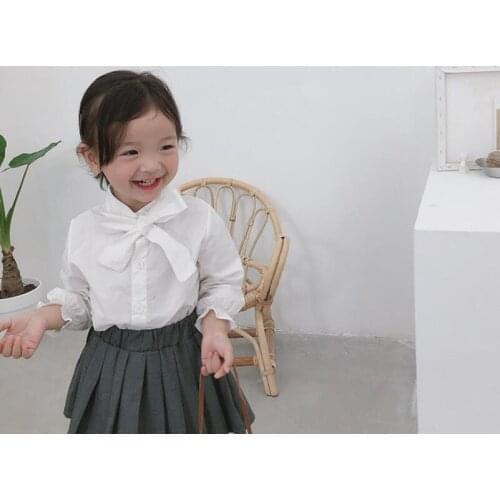 2020 Spring Baby Toddler Clothes Cotton Girls White Blouse Shirts Kids Shirt Children Long Sleeve School Girl Tops And Blouses
