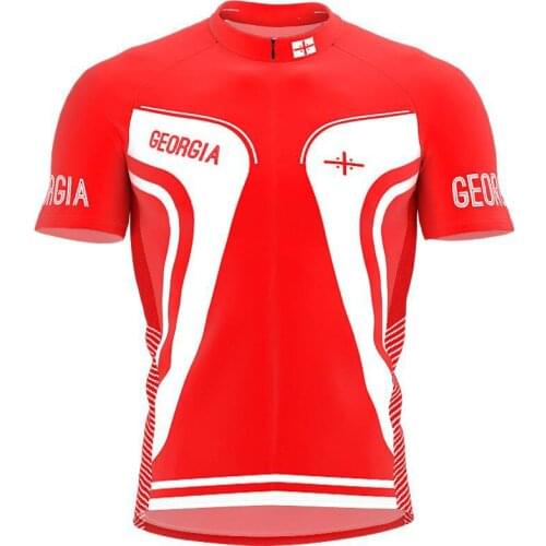 2021 GEORGIA Mens classic cycling team short sleeved bike Road Mountain Race Clothing Maillot ciclismo outdoor bike clothing