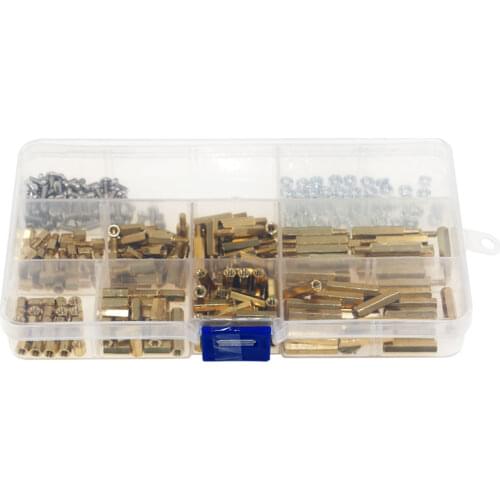 300PCS M3*5mm-M3*20+6MM Double-pass Copper Column Screw Kit Single Head Hexagon Copper Column Combination Box
