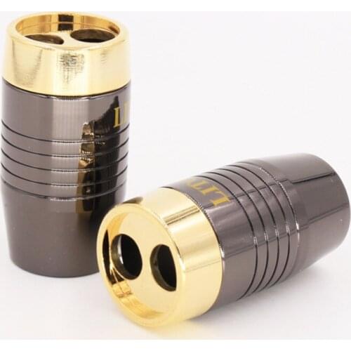 4 Pcs Solid Steel Speaker Cable Audio Cable Wire Pants Boots Y Splitter