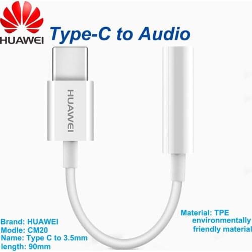 HUAWEI Audio cable Type C 3.5 Jack Earphone Cable USB C to 3.5mm Headphones Adapter For Huawei P10 P20 pro Mate 10 Pro 20