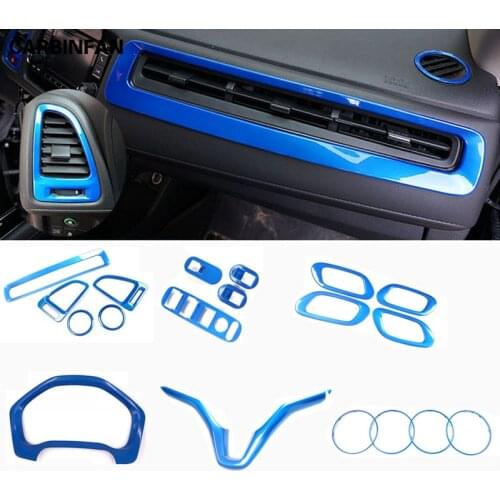 Central control Anti scratch blue interior decorative frame cover trim Car Styling For Honda HR-V HRV Vezel 2014-2018 C1543