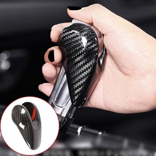 Carbon Fiber Car Gear Shift Knob Cover for Porsche MACAN 718 911 Panamera Cayman Accessories Auto Interior Gear Shifter Styling