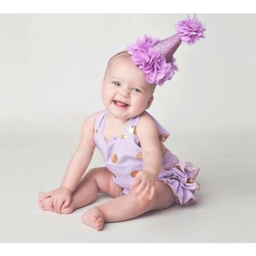 Children crown hair accessories girls golden cute cake birthday hat baby party headdress unicorn party headband Princess