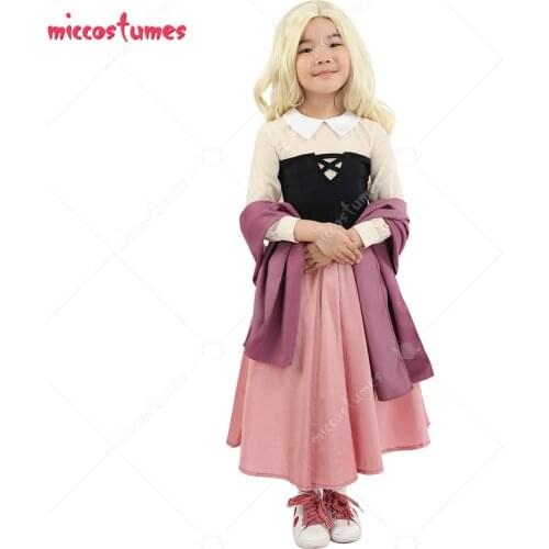 Kids Aurora Dress Costume Maiden Costume with Corset and Cape for Girls Children
