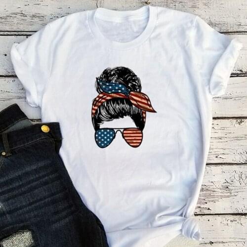 4th of July All American Mama Shirt Freedom Fourth of July Tshirt Women Independence Day Tee Patriotic Family Clothes L