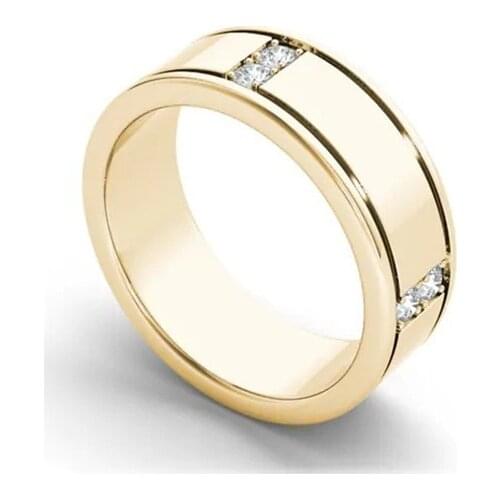 Real 14K Yellow Gold FL Diamond Ring for Men Women Fine Anillos De Bizuteria 14K Gold Wedding Jewelry Ring for Male Gemstone Box