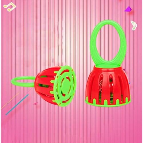 Red Cage Bell Cage Design Educational Music Equipment Removable Handbell for Kids Handle Design Toddler Baby Toys Gifts
