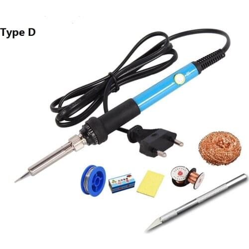 60W Soldering Station Kit Adjustable Electric Soldering Irons Tip Desoldering Pump Solder Wire Stand Iron Tips Welding Repair