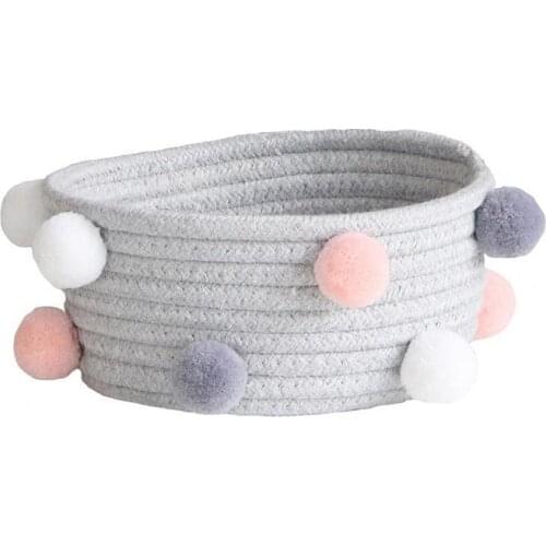 60% Hot Sale Cotton Rope Storage Basket Exquisite Bright-colored Wear-resistant Cotton Rope Thread Group Basket for Living Room