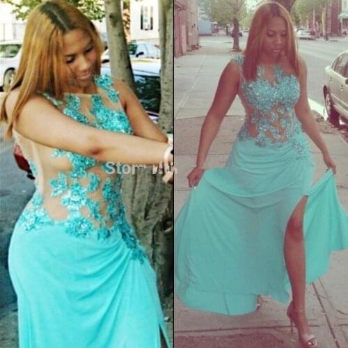 Beautiful Prom gown for plus Women Plus size party appliques 2018 Sexy Tulle High Split Formal free shipping bridesmaid dresses
