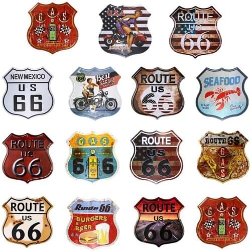 Hot 3D Retro Route 66 Hot Road Badge Brand Car Sticker Decal Decor Motorcycle Off-road Laptop Bar Motel PVC Vinyl Stickers