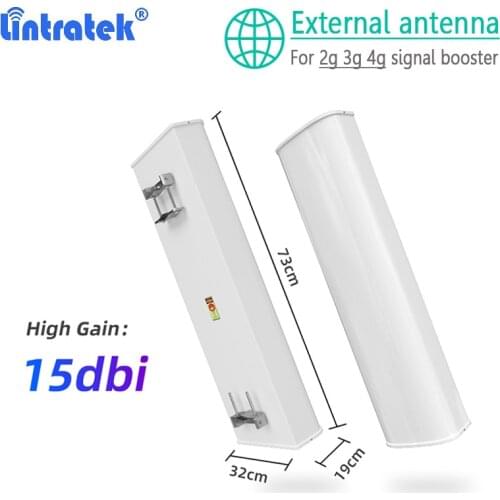 Lintratek 15dbi N Female 2G 3G 4G External Antenna 698-960/1710-2700MHz For GSM LTE Cellular Signal Booster Reapeter Amplifier