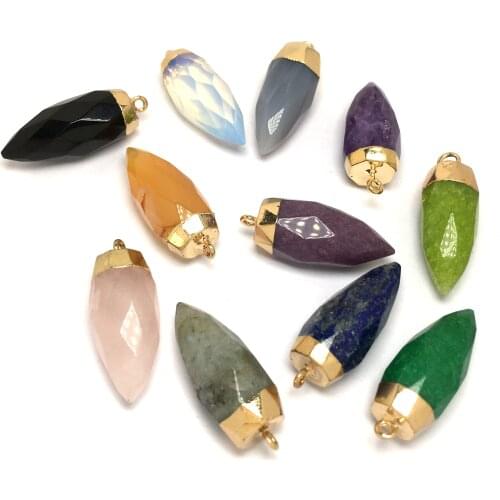 Natural Stone crystal Pendant Water drop shape Exquisite Pendants for Jewelry Making DIY Necklaces Accessorie Reiki Healing Gift