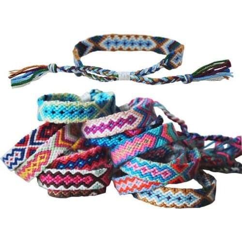 Nepal Woven Friendship Bracelets with a Sliding Knot Closure for Women, Kids, Girls, VSCO Girl and Men Adjustable bracelet